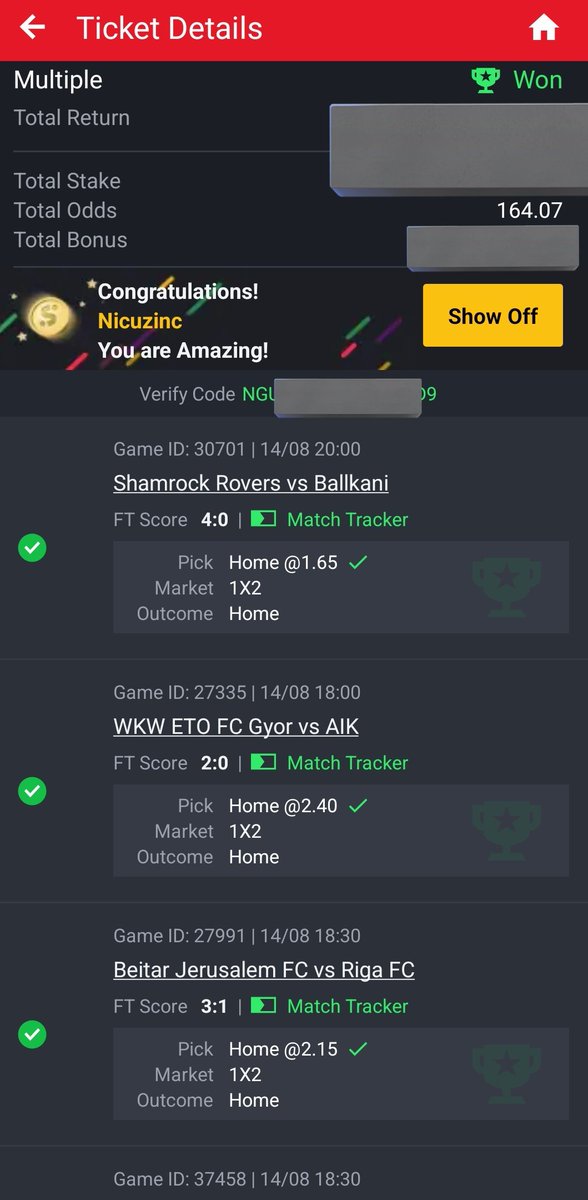 Nicuzinc's tweet photo. B💥💥💥💥💥💥M

Bagged 💼🏌️‍♂️

160+ odds ✅✅✅✅✅✅✅
20+ odds 🍀🍀🍀🍀🍀🍀🍀
✅✅✅✅✅🍀🍀🍀✅✅✅✅✅

✨🥂🎉 https://t.co/XmOQ7wVxgy