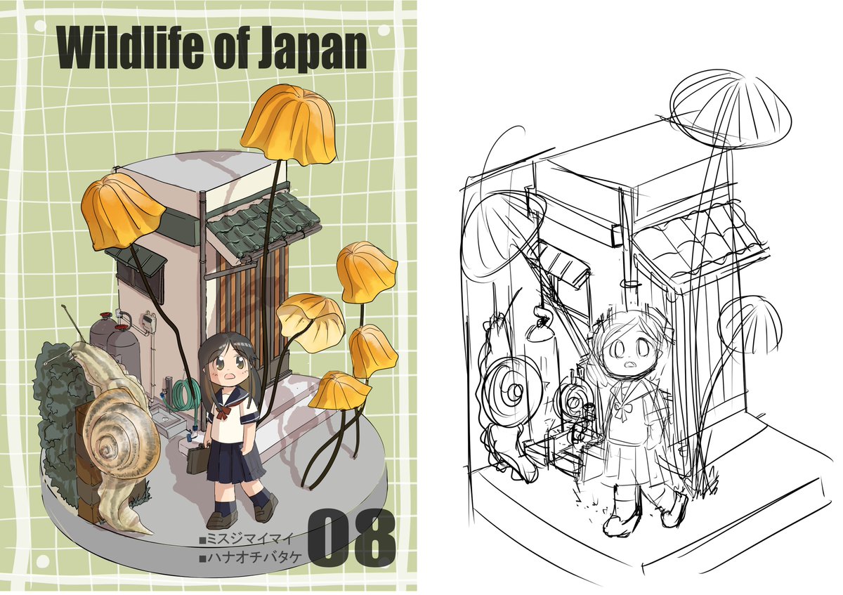 シーズン1完走したので、備忘録として投下
05～08弾のアイディア出しと完成イラスト比較
#下書き #ビフォアフター
