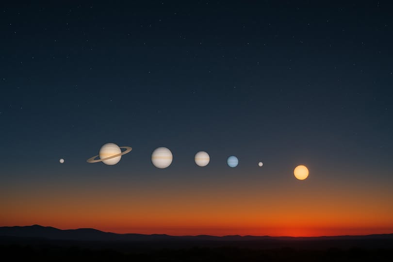 Six planètes s’aligneront dans le ciel pendant toute la semaine et vous pourrez les voir avant l’aube 📷
Du 11 au 18 août, six planètes (Mercure, Jupiter, Vénus, Saturne, Uranus et Neptune) s’aligneront dans le ciel.
Saturne, Jupiter, Vénus et Mercure seront visibles à l’œil nu,