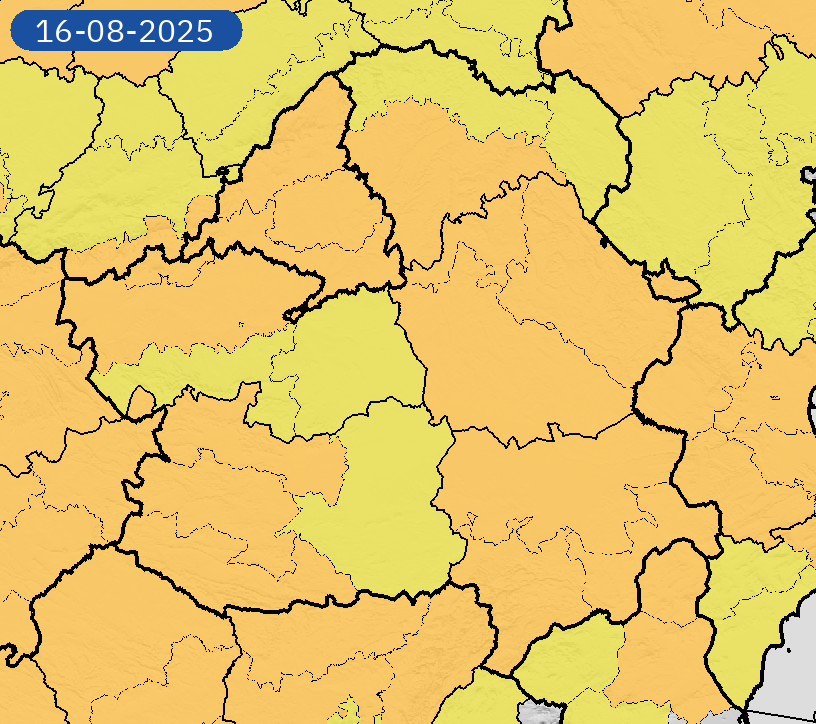 15/08 00:06 Avisos  activos hoy y mañana en Castilla-La Mancha por temperaturas máximas. Nivel máximo de aviso: naranja.
Actualizaciones en aemet.es/es/eltiempo/pr…