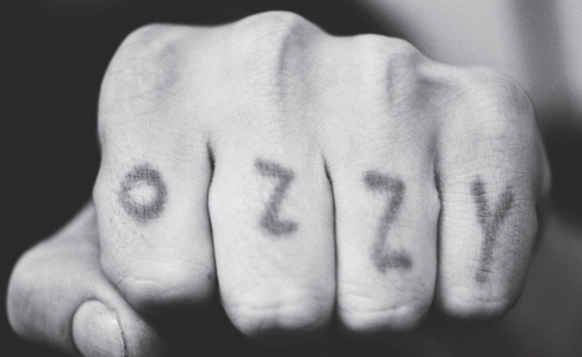 While in prison in 1966, Ozzy Osbourne tattooed his name across his left knuckles with a sewing needle.