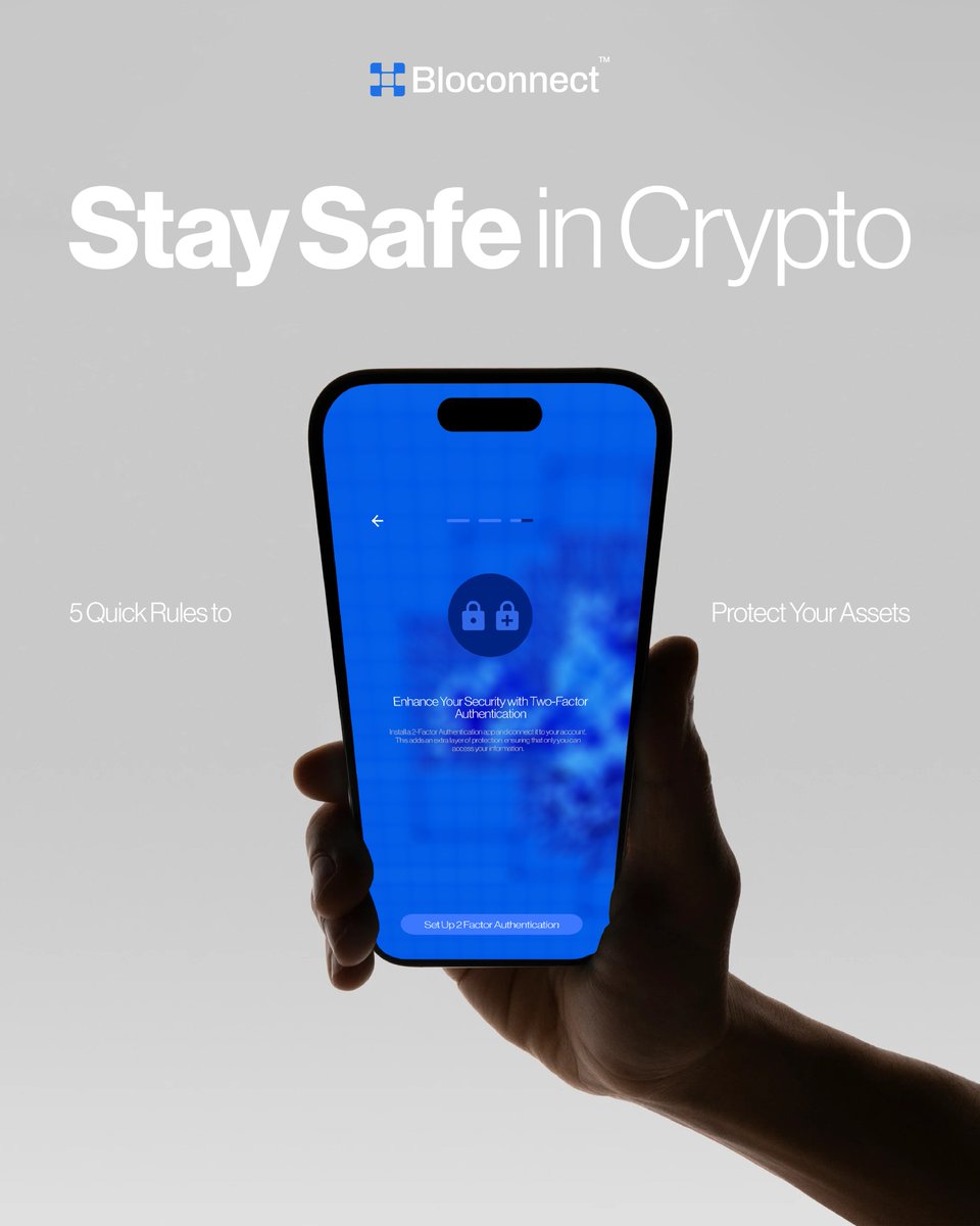 bloconnect_'s tweet photo. 🔒 Crypto Security 101: Your guide to keeping your assets safe. From hardware wallets to 2FA, simple steps go a long way in protecting your digital assets. Don’t let hackers play you – swipe through these tips and stay secure! #SecurityTips #StaySafe https://t.co/qnwaHOOZVt