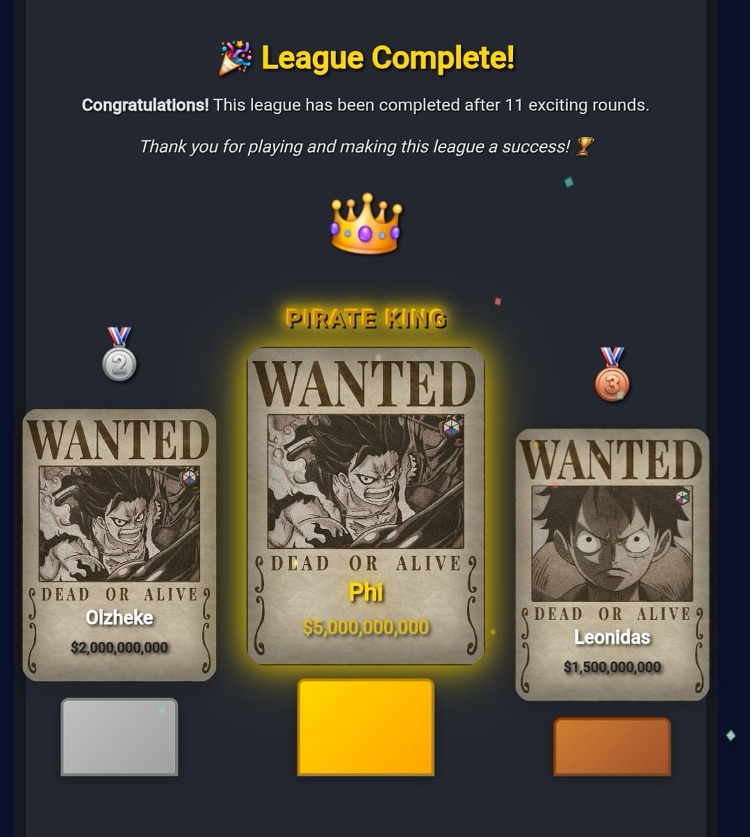 Hab den 3 dritten Platz, der ersten One piece tcg Liga von <a href="/munich_esports/">Munich eSports e.V.</a> belegt. Bin sehr glücklich es soweit geschafft zu haben. Der Grind geht immer weiter 🔥💪 Es haben btw 21 Leute teilgenommen