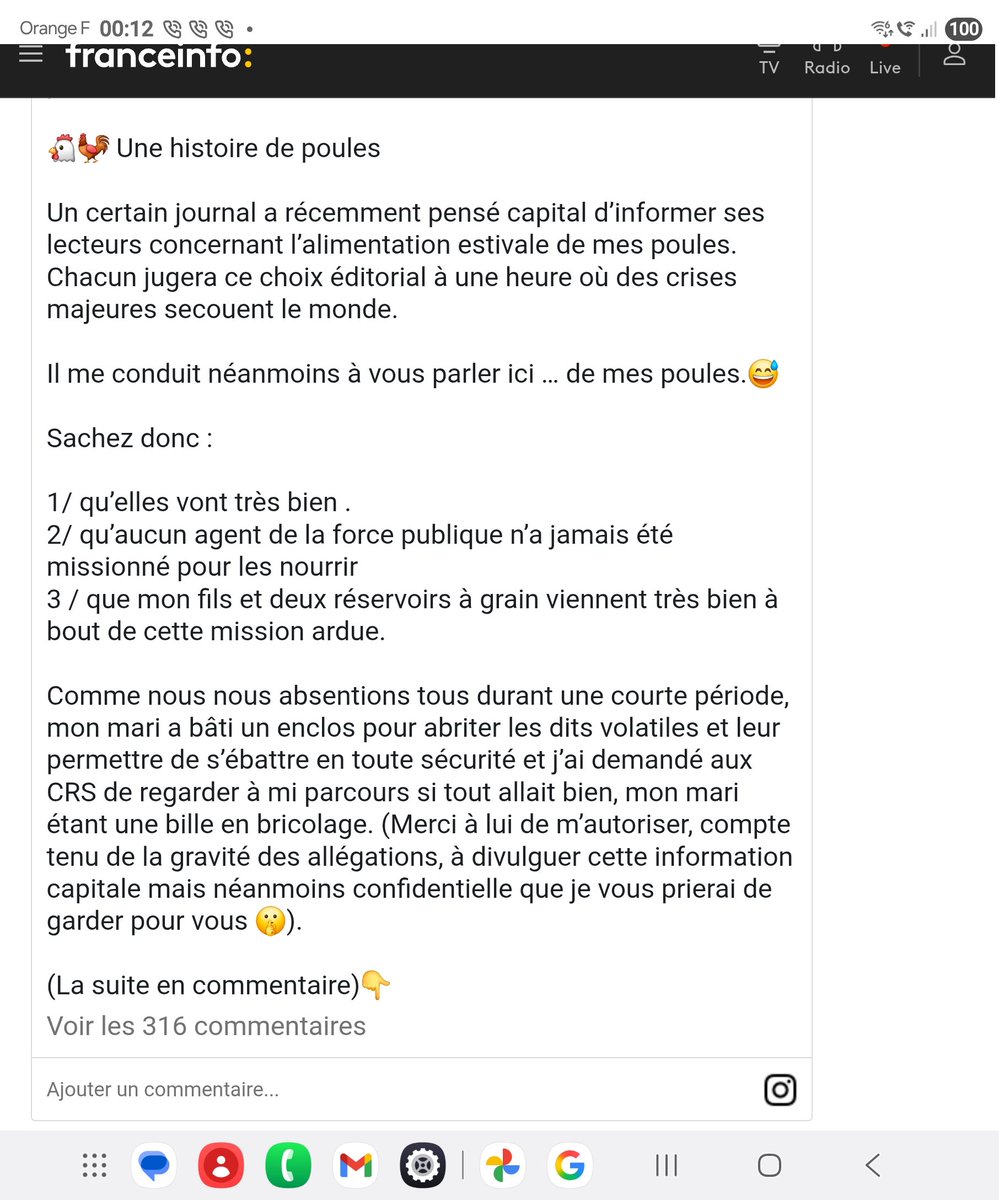Yaël Braun Picore Pivet prend sa  plume pour transformer son histoire de poules policières en petite blague humoristique : "l'humour, disait Boris Vian, est la politesse du désespoir. »...