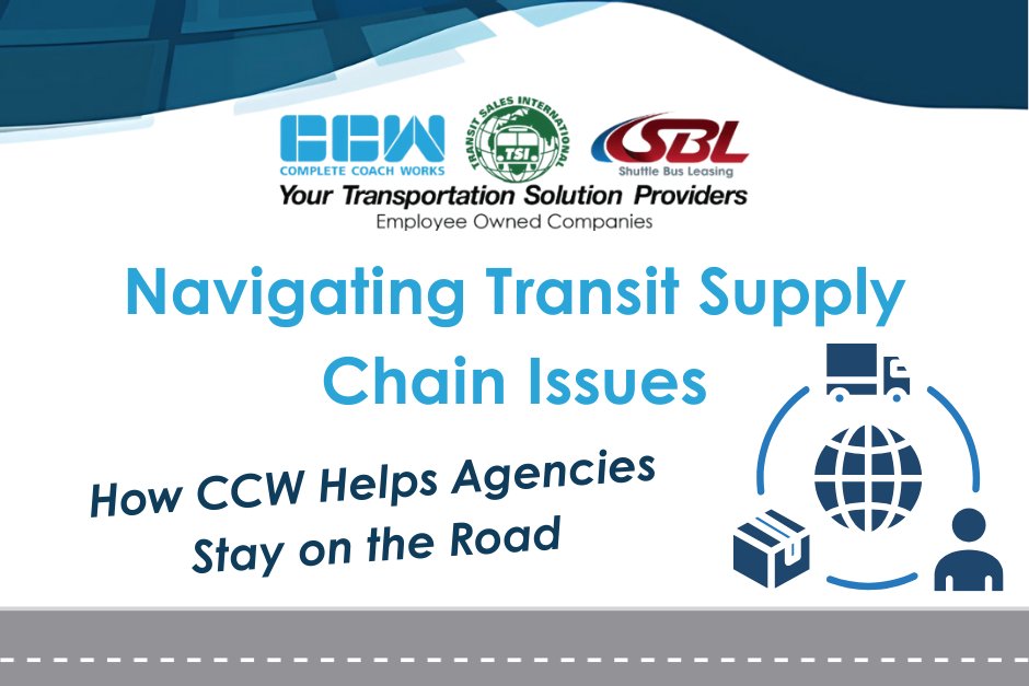 CCWbus's tweet photo. 🚍 New Blog Post 🚍

Navigating Transit Industry Supply Chain Issues

CCW is helping agencies across the country stay on the road with fast, cost-effective solutions

👉 Read more: https://t.co/dQ4Nfg8kKx https://t.co/HB2fLSO6g4