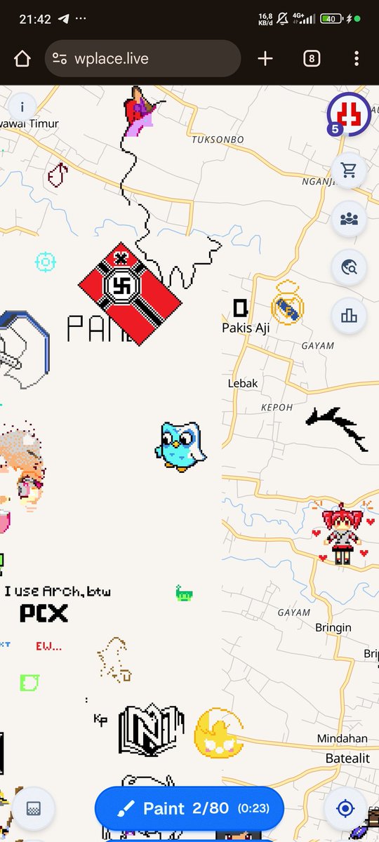 Terkejoedgaming's tweet photo. To enter the $DUOS meme contest, I made pixel art on my city map.
It took an day to make cause limited painted use, wish community like it.
You can see my pixel art work at https://t.co/ZFGH4hvfz0
Art work link :
https://t.co/NWjP7A0vxf

@duosoltoken #DUOSOL #duos https://t.co/leLyTnLkqV