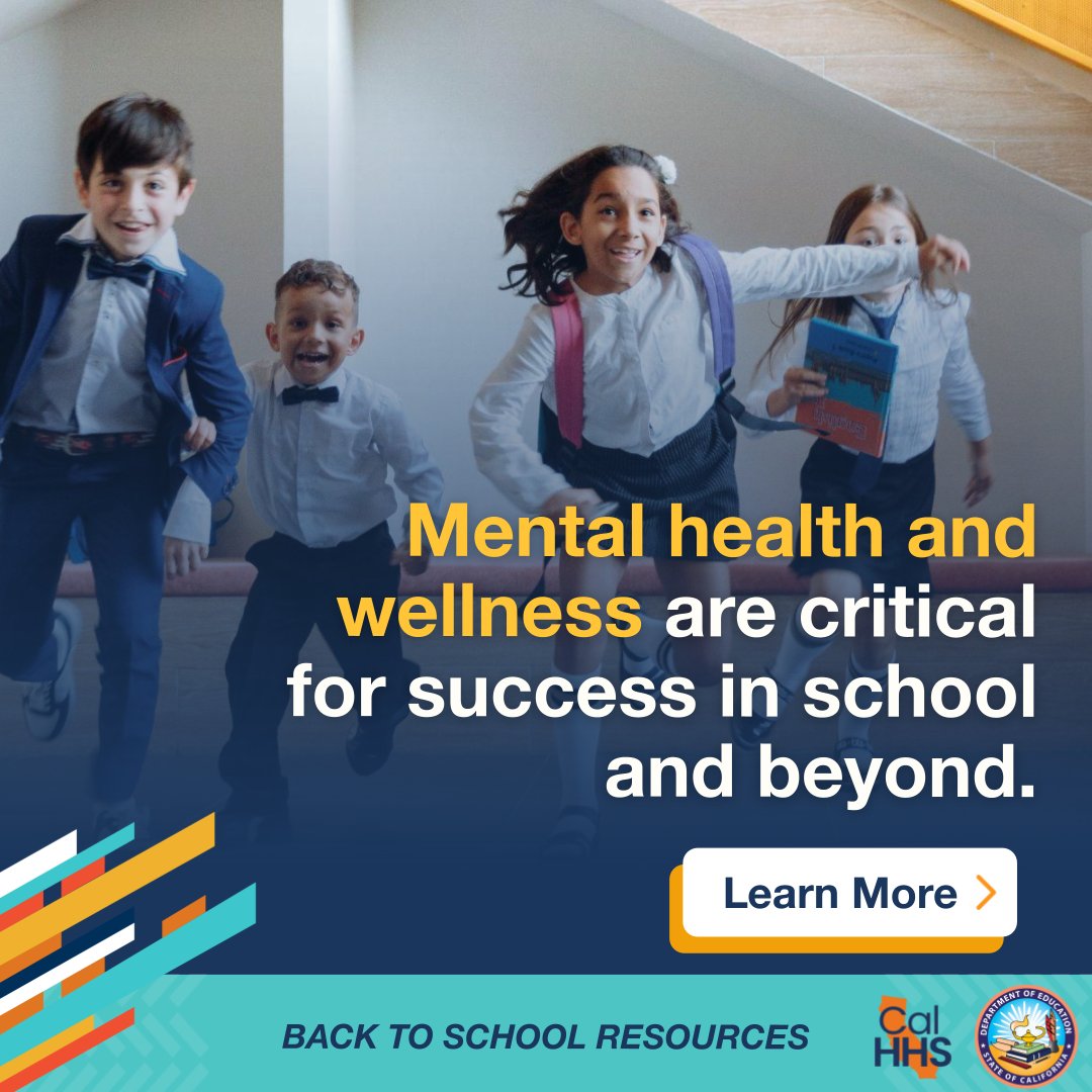 Cal_HHS's tweet photo. Going back to school can be stressful &amp; overwhelming for youth, parents &amp; teachers. ✏️

There are mental health resources to support you this back-to-school season: https://t.co/0qh8NUk8U0 https://t.co/GUVkd8wN1J