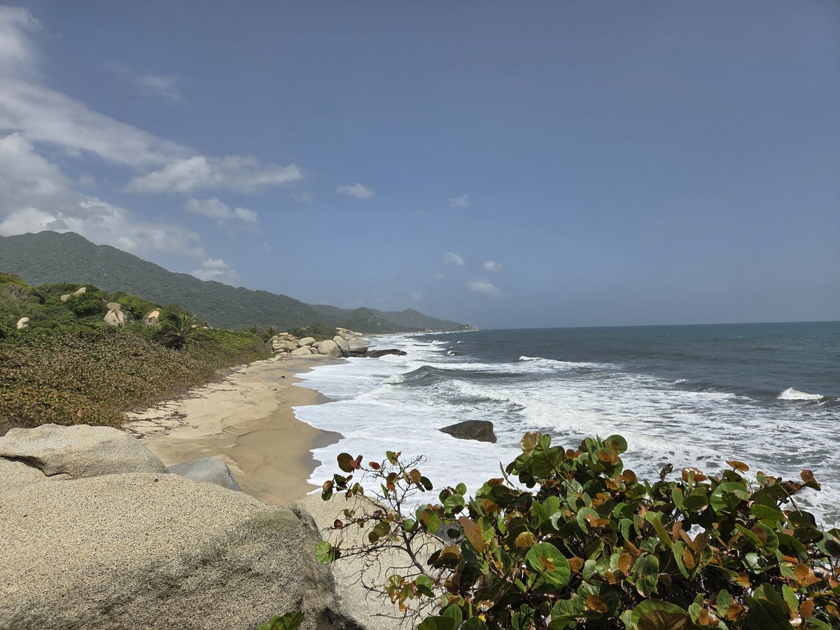 The beautiful Caribbean sea at Tayrona National Park, Colombia.  The rainbow lizard was a real spectacle as were the very vocal howler monkeys!