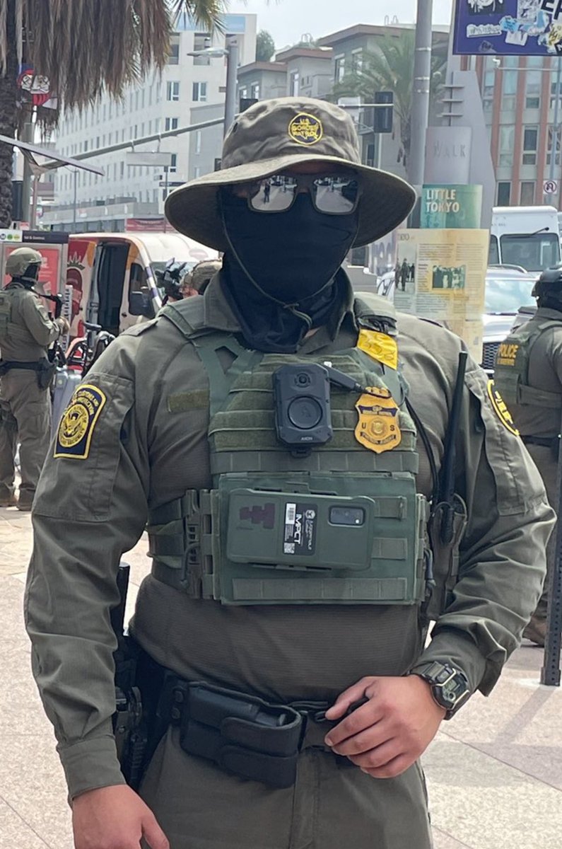 Little Tokyo today in LA outside Gavin Newsom’s press conference. No badge number, no name plate, no identifying marks. I don’t know how you can call yourself a man and go about your life like this.