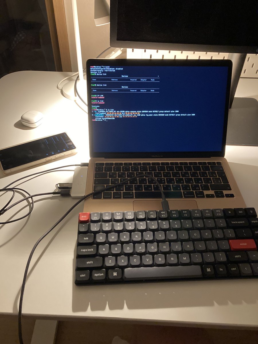 ewgeniux's tweet photo. Had some evening fun tinkering with the old 2020 MacBook Air, trying to get Arch running on it and install Omarchy. No luck yet - the T2 chip needs patched drivers for the keyboard and trackpad, and the same goes for the Broadcom Wi-Fi. Feels like I’m back 20 years ago, distro-hopping on my student laptop 😄 Thanks @dhh for spreading the enthusiasm!