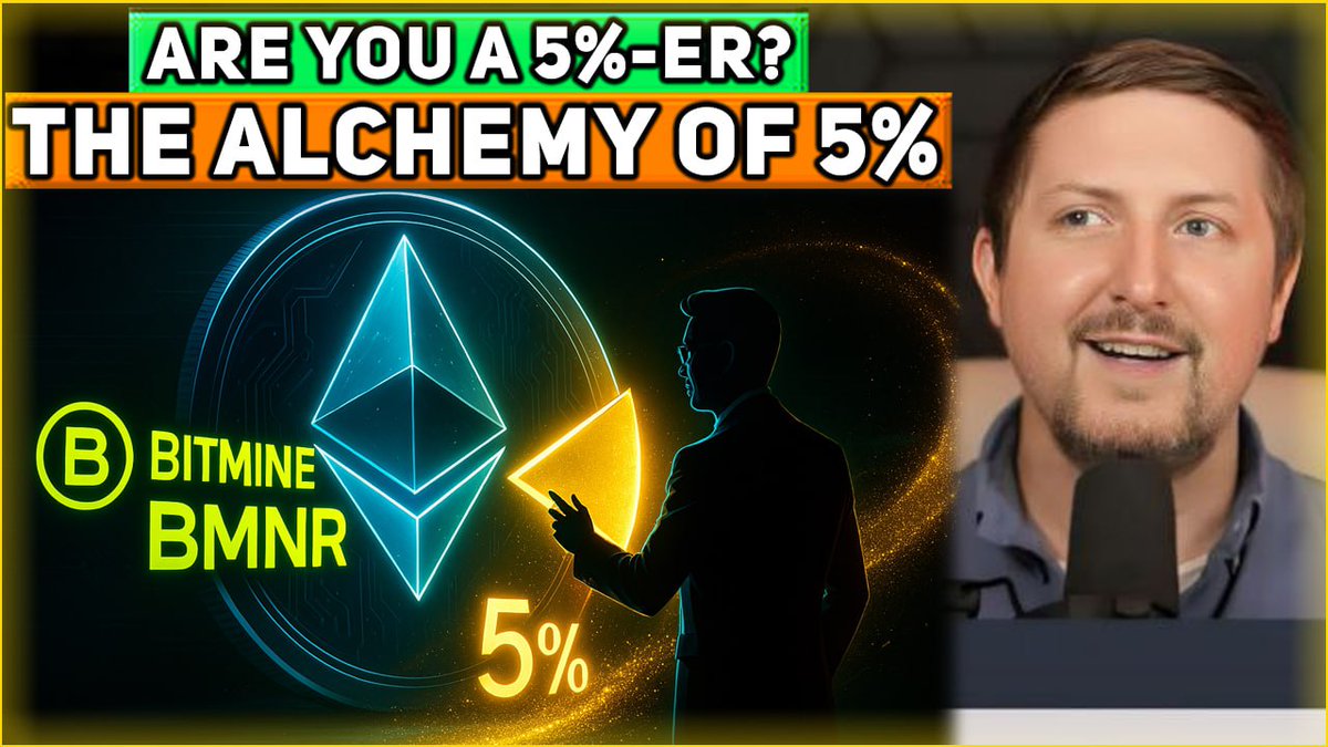 Going LIVE now! Join us and discuss <a href="/fundstrat/">Thomas (Tom) Lee (not drummer) FSInsight.com</a> 's alchemy of 5% and what it means for cryptocurrency going forward!

Are You A 5%-er? The Alchemy of 5% via Tom Lee of BitMine + $118,000 BTC... youtube.com/live/W-s1LdDUk… via <a href="/YouTube/">YouTube</a>