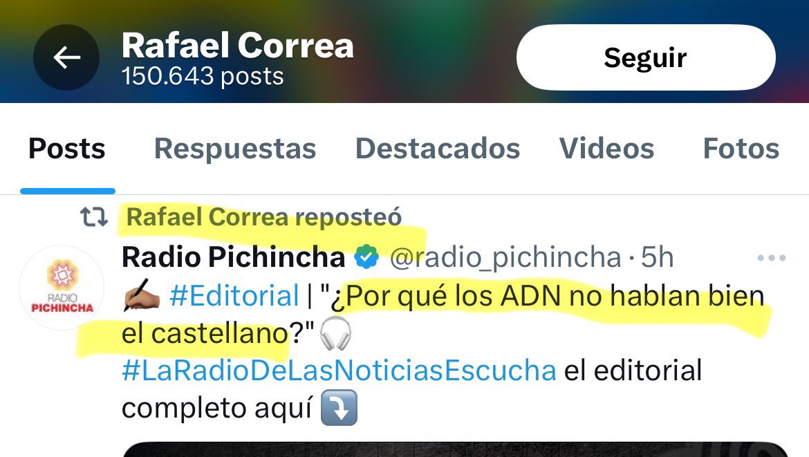 rodolfoasar's tweet photo. No es chiste, es anécdota.

-Rafico comparte la crítica contra asambleístas de ADN que “no hablan bien castellano”

-Un par de horas después publica un tuit con un grueso error gramatical: “HE incluso” (“E incluso”. Conjunción que reemplaza “Y”. No del verbo “haber”)

En fin..🤦🏻‍♂️ https://t.co/nHTbbhiCjs