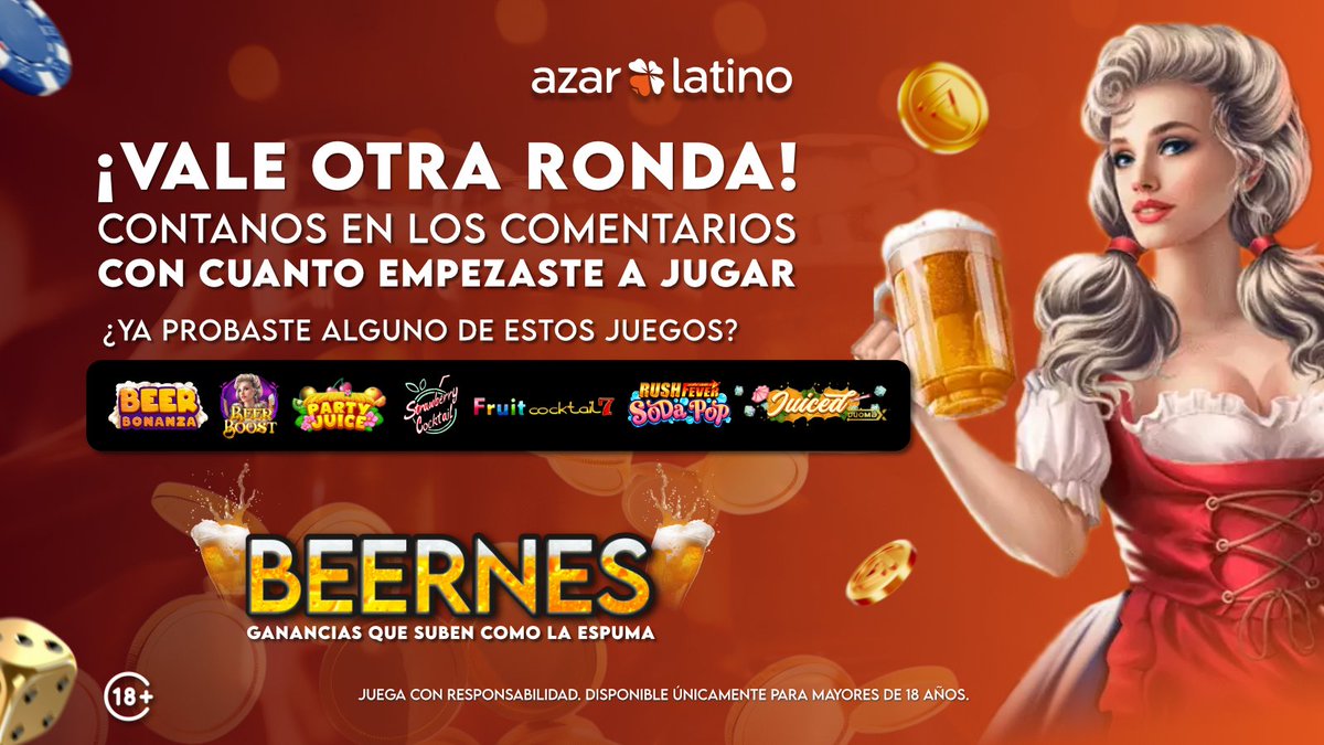 Azarlatino_py's tweet photo. 🍻POR FIN BEERNES! 🤑Aprovechá la promo🤩 Estos son los divertidos juegos en los que podés disfrutar el 50% extra por el monto de tu recarga desde 35.000 🍀
#TuSuerteEnDondeEstés #beernes #finde #feriado https://t.co/uQdLZFkJol