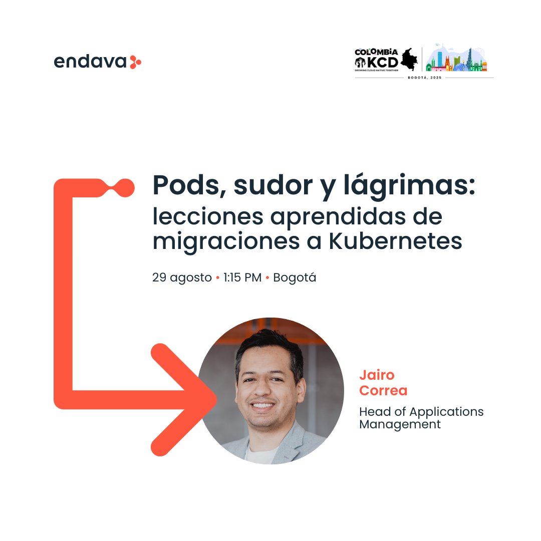 endavalatam's tweet photo. ¡Nos vemos en @KCDColombia! 🚀 
Somos sponsors y tendremos nuestro stand listo para conversar, compartir ideas y hablar de todo. Pásate y conectemos 👉 https://t.co/vATOYMgL1m

#KCDColombia #Kubernetes #EndavaLatam https://t.co/nebXcdJCj8