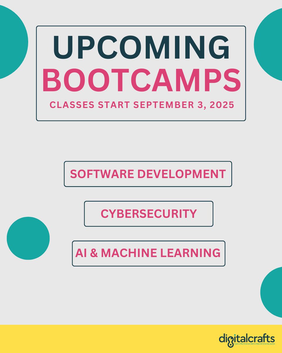 DgtlCrafts's tweet image. Reminder! 🔔
Our next bootcamp cohort kicks off soon! Don't miss your chance to jumpstart your future in tech. Secure your spot now and join us! 
#bootcampstart #joinus #welovecode #codingbootcamp
