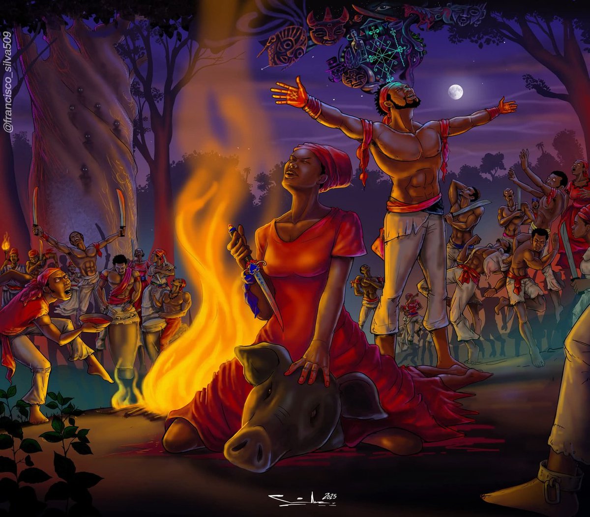 Douzyèm Prensip: Malè yon ERITYE ki bliye esklav fè BWAKAYIMAN pou MOUN k ap sèvi Bondye pa lote MOUN nan mitan BÈT.

AYIBOBO VODOU, VIV AYITI !!!

🙏🏿✊🏿🖤🕯️