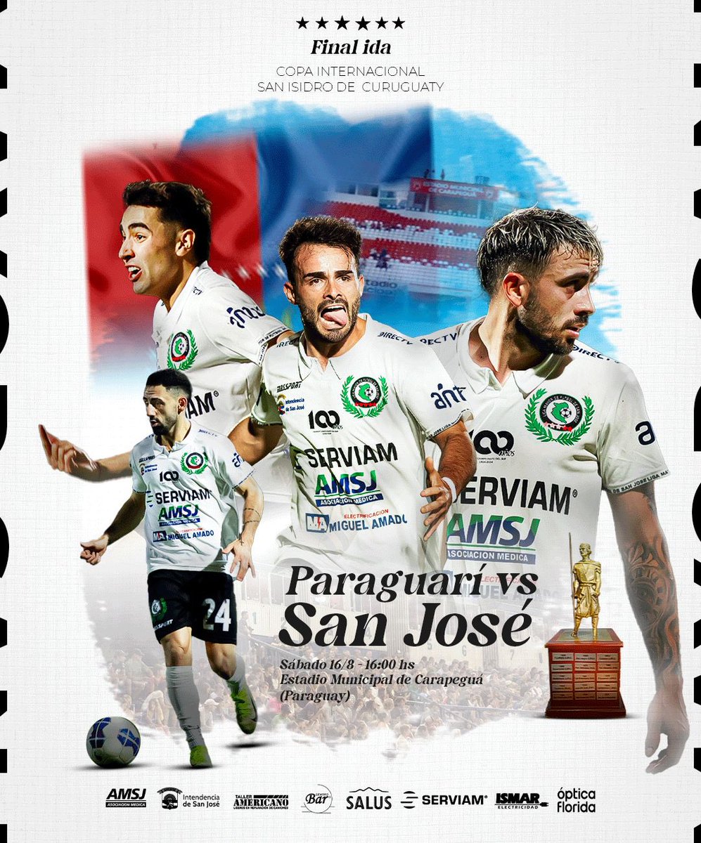 LigaMayorSJ's tweet photo. 🆚 𝙋𝙖𝙧𝙖𝙜𝙪𝙖𝙧í
🗓️ 𝙎á𝙗𝙖𝙙𝙤 𝟏𝟔/𝟖
⏰ 𝟏𝟔:𝟎𝟎 𝙝𝙨
🏟️ 𝙀𝙨𝙩𝙖𝙙𝙞𝙤 𝙈𝙪𝙣𝙞𝙘𝙞𝙥𝙖𝙡 𝙙𝙚 𝘾𝙖𝙧𝙖𝙥𝙚𝙜𝙪á (Paraguay)
🏆 𝘾𝙤𝙥𝙖 𝙄𝙣𝙩𝙚𝙧𝙣𝙖𝙘𝙞𝙤𝙣𝙖𝙡 𝙎𝙖𝙣 𝙄𝙨𝙞𝙙𝙧𝙤 𝙙𝙚 𝘾𝙪𝙧𝙪𝙜𝙪𝙖𝙩𝙮

#LaNocheEsBlanca https://t.co/HUIKJq7Vid