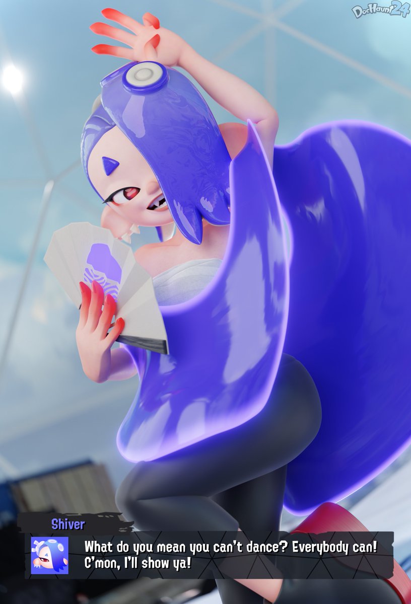 A little pic I did as a thank you to my buddy <a href="/Fsyco/">fsyco.bsky.social</a> for their help with some writing work.

Shiver is showcasing her dance moves, why don't you join in the jam with her!

Models - <a href="/bunnxarts/">bunYe</a>, wo262