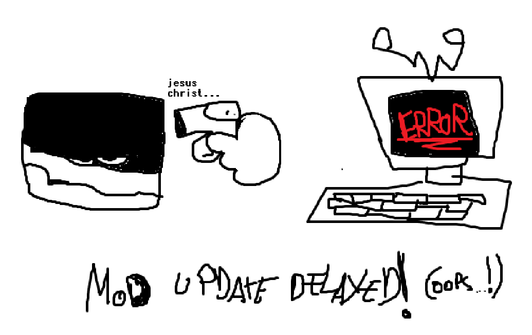 NogginStudio's tweet photo. Mod Update delayed to October (Probably gotta be turned into 1.2 instead of 1.1.3 but idk)

It's 12 AM, Trip starts at 5 AM, I am so sorry https://t.co/2bxkdNaxCh