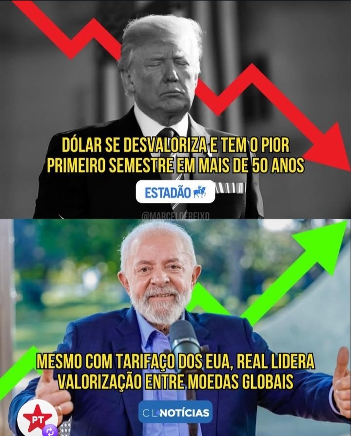 Nossa moeda é a mais valorízada do mundo
Faz o L 🇧🇷
LULA REELEITO