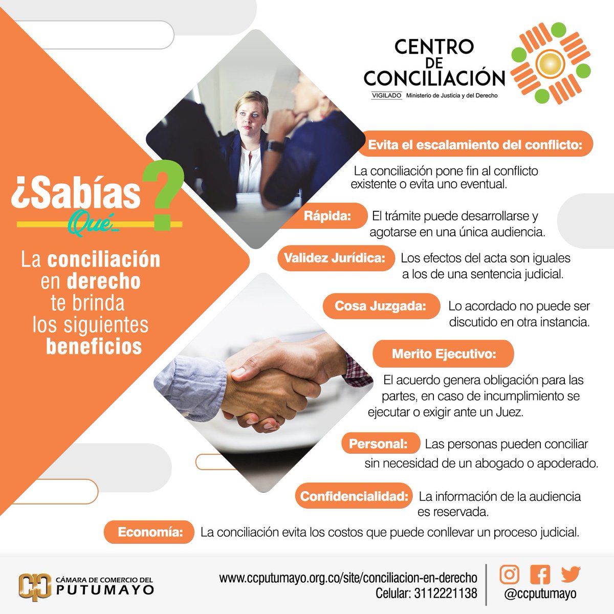 Cámara de Comercio del Putumayo (@ccputumayo) on Twitter photo ¿Tienes inconvenientes con un tercero? Resuelva sus controversias 🤝 en el #CentroDeConciliación de la Cámara de Comercio del Putumayo
🔔 Recibe el mejor acompañamiento con nuestro equipo #ccputumayo
Conoce más aquí: bit.ly/3zjyXIu | #MecanismosAlternativos #CCPutumayo ¿Tienes inconvenientes con un tercero? Resuelva sus controversias 🤝 en el #CentroDeConciliación de la Cámara de Comercio del Putumayo
🔔 Recibe el mejor acompañamiento con nuestro equipo #ccputumayo
Conoce más aquí: bit.ly/3zjyXIu | #MecanismosAlternativos #CCPutumayo
