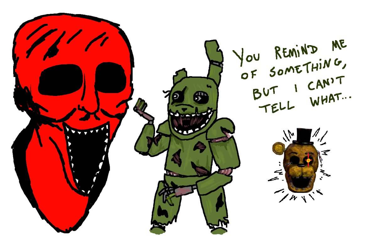 DRXDbD's tweet photo. Red guy and Purple guy together ! #SpookysJumpscareMansion #FiveNightsAtFreddys #SJSM #FNAF #Springtrapdbd https://t.co/j1iByZl6ix