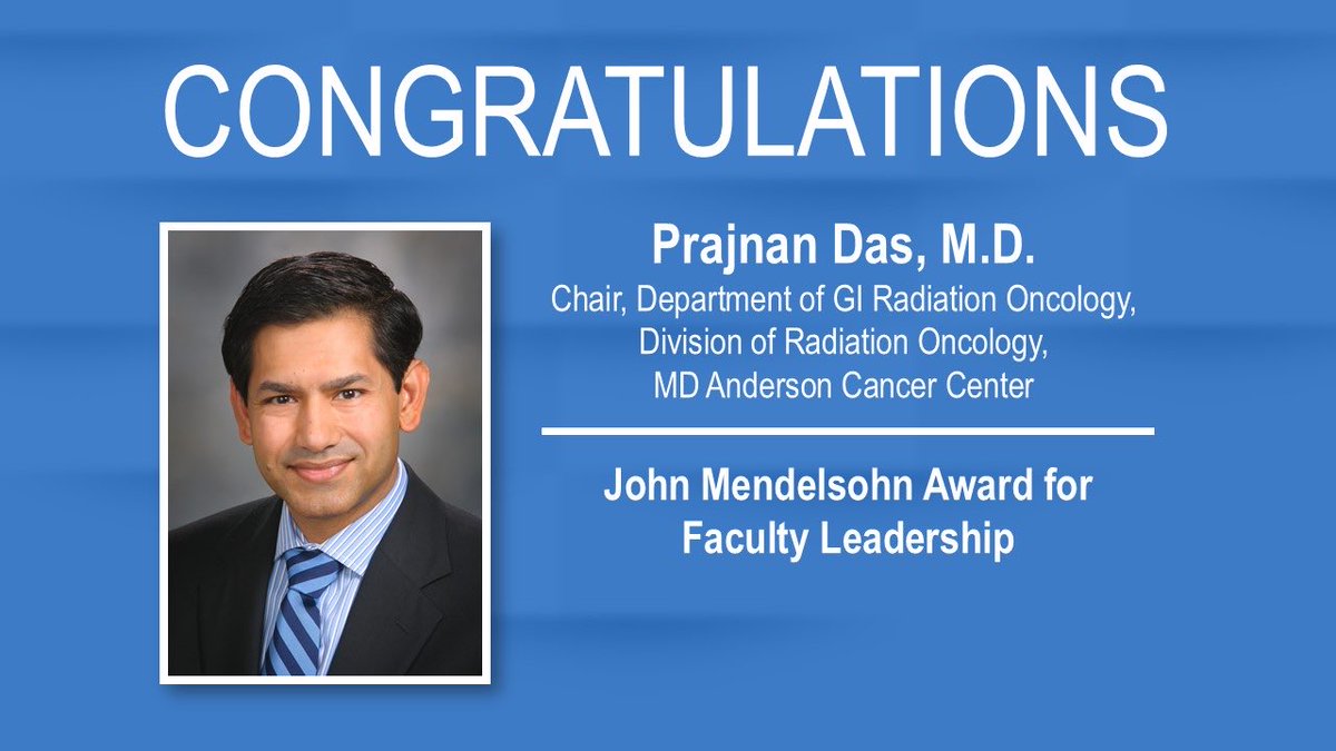 Albert Koong, MD PhD (@ackoongmdphd) on Twitter photo Congrats to <a href="/PrajnanDasMD/">Prajnan Das, MD, MS, MPH</a> for this recognition. This is one of the highest honors bestowed upon <a href="/MDAndersonNews/">MD Anderson Cancer Center</a> faculty. #endcancer #radonc Congrats to <a href="/PrajnanDasMD/">Prajnan Das, MD, MS, MPH</a> for this recognition. This is one of the highest honors bestowed upon <a href="/MDAndersonNews/">MD Anderson Cancer Center</a> faculty. #endcancer #radonc