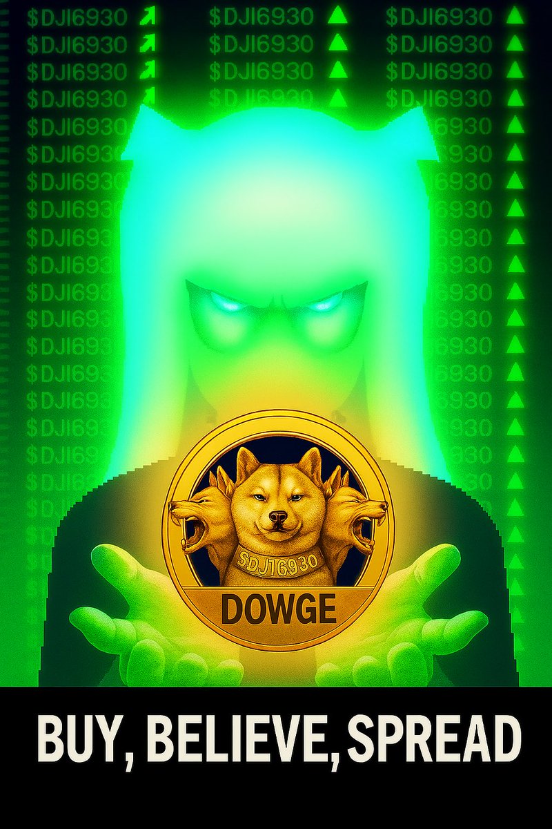 Dowge will take the market by storm

It’s Safemoon but better, #SPX6900 but grander

People just don’t know about it yet… but they will

The network effect is in full effect! 

#DJI6930 is THE Cult of Crypto, and influencers will have no choice but to talk about it