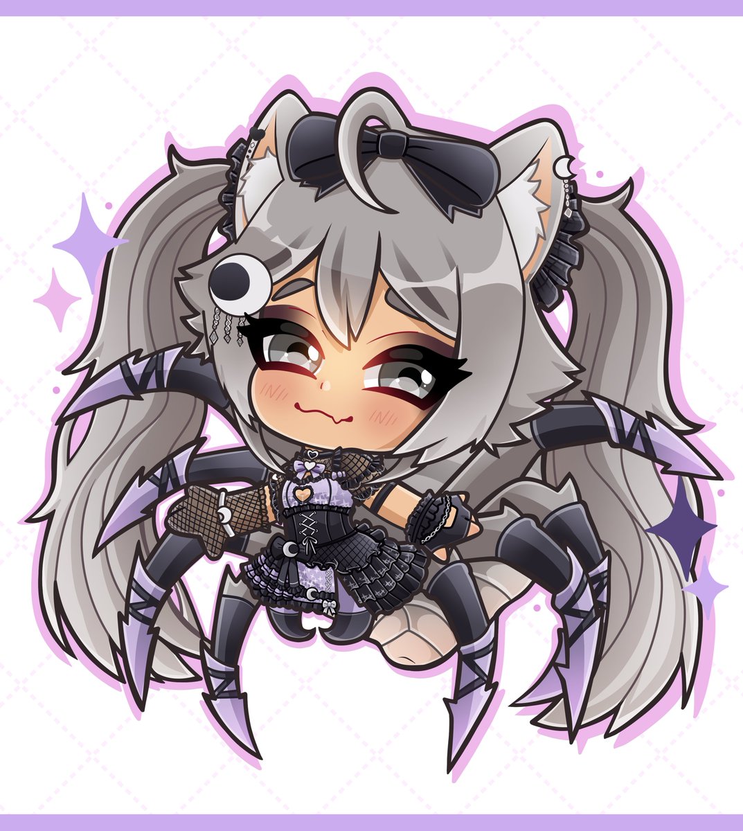 An art Gift commission for the Amazing <a href="/RizuMayonaka/">Rizu Mayonaka 🎤😼 | Catgirl Idol</a> Arachne Rizu the cutie done by the highly talented <a href="/biinniiart/">Belén ♡</a> give them a follow!