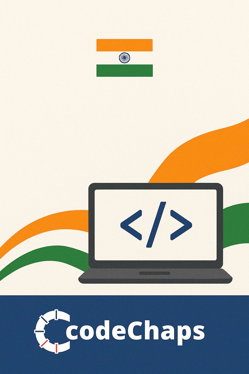 CodeChaps's tweet image. 🇮🇳Happy Independence Day!

Freedom gave us the power to dream.

Technology gives us the power to make it real.

At @CodeChaps , we’re proud to code for a future where India leads the world in innovation. 💻✨

#IndiaAt78 #IndependenceDay #CodeChaps #TechForIndia #ProudToBeIndian