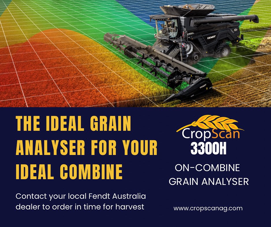 Real-time Protein data during harvest. Protein Maps for VRF applications. Maximise Nitrogen Efficiency with CropScan. 
Order now from your local Fendt Australia dealer 🌾 🌾