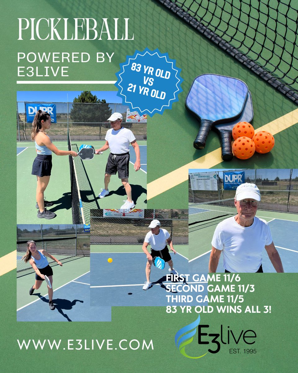 💪💚Powered By E3Live, 83-Year-Old Wins Pickleball vs 21-Year-Old!💙

E3Live is packed with over 65 vitamins, minerals, amino acids, and essential fatty acids. 
#e3live #pickleball #youngatheart #healthyliving #organicnutrition #plantbased #superfood #brainhealth #poweredbye3live