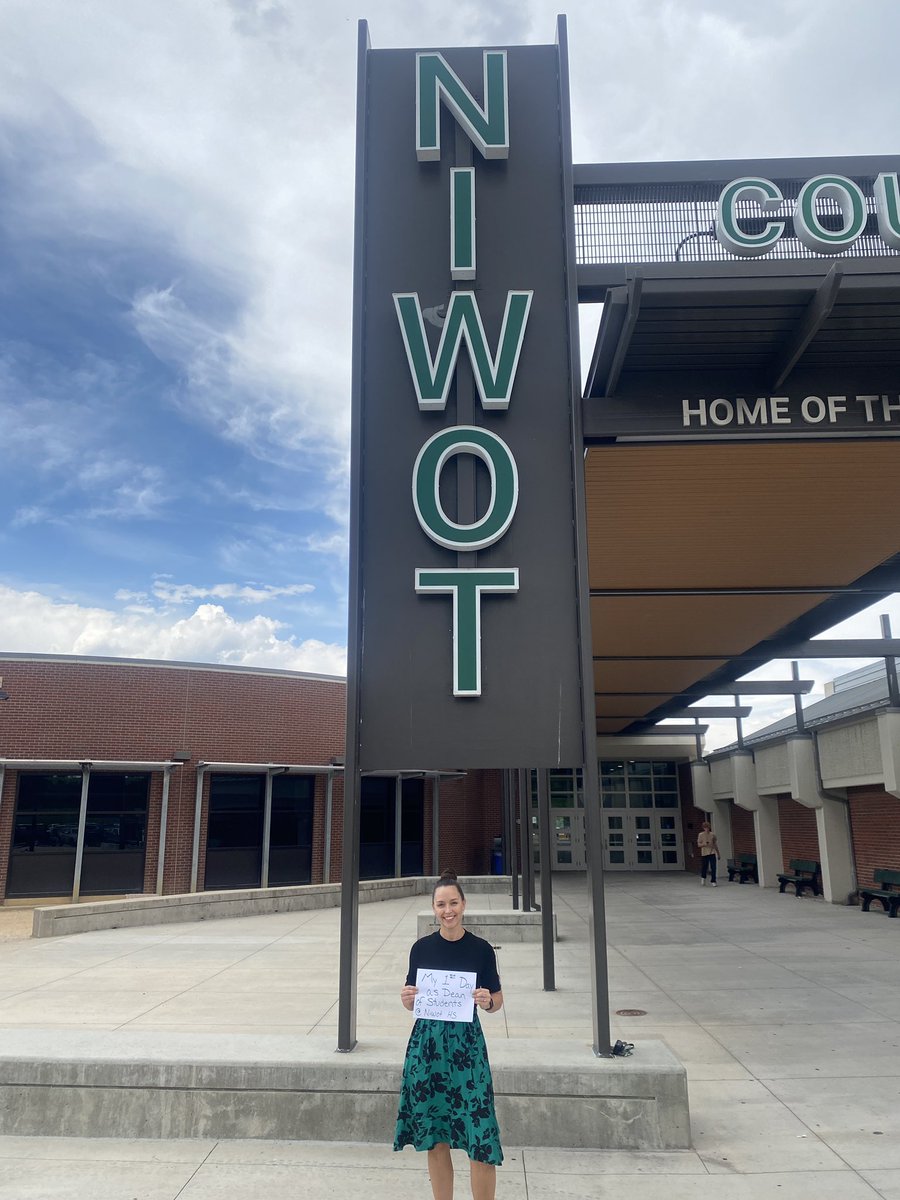 MSchlagelEDU's tweet photo. The power of firsts ✨ Today was my first day as Dean of Students @NiwotHS! I’m excited to build connections, support our students, and celebrate all the amazing things happening here. 💚🐾 Here’s to an incredible year ahead! https://t.co/qW3pExhV5A