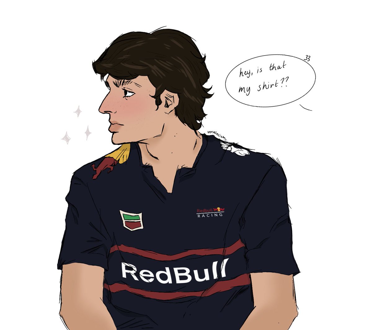 max used to steal his shirts in toro rosso, now he steals max’s shirts as payback #f1 #carlossainz #fanart