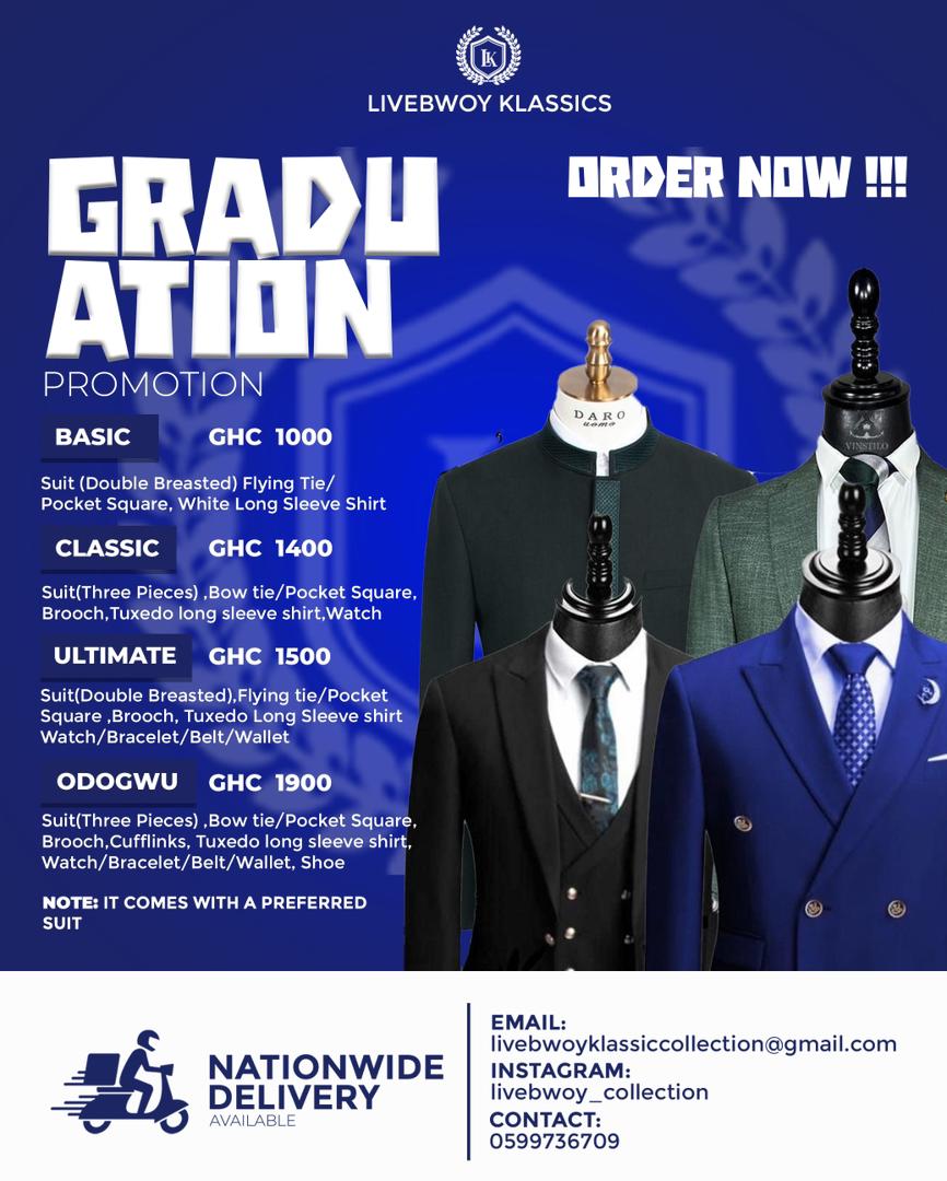 BizNurseConet's tweet image. *GRADUATE IN STYLE! ✨🎓*
Step into your big day looking sharp with *LIVEBWOY KLASSICS!*
From Basic to Odogwu packages, we’ve got the perfect look for YOU. 👔🔥
✅ Nationwide Delivery Available
📩 Order Now &amp;amp; Own the Stage!
 
wa.me/233599736709

#GraduationFit
