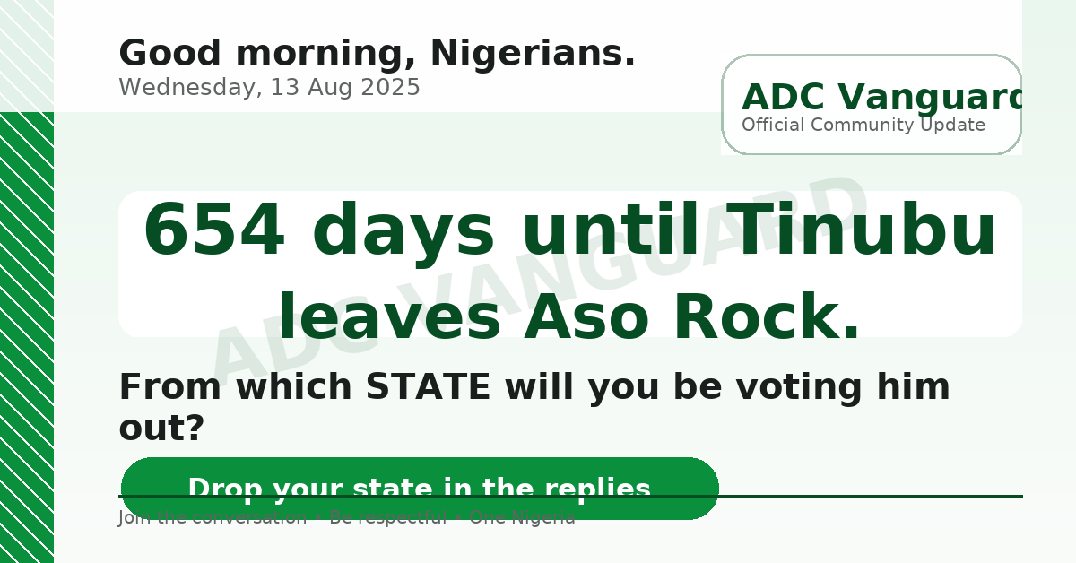 As for us in Cross River State, Tinubu is a One Term 'President' 

Be there 🤝🇳🇬📌✅💯
