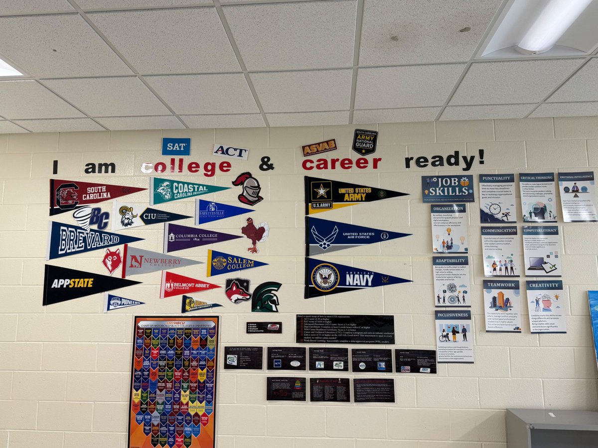 📣Big shoutout to WHS’s math teacher, Mr. Agustin, for designing an inspiring classroom wall dedicated to our school’s College &amp; Career Readiness (CCR)! Thank you for championing our students and motivating them toward future success! #InspiringCCRJourney ✏️#CCRChampionsWithMrA📐