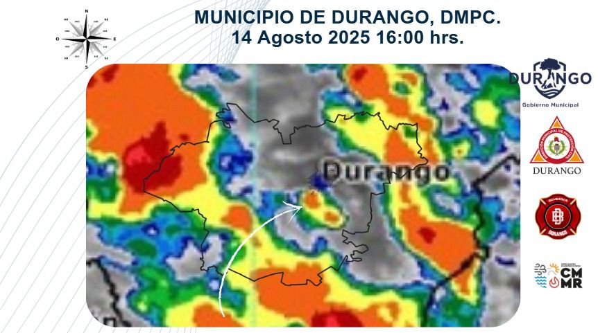 🌧️ #ProtecciónCivil de Durango alerta por rápido desarrollo de nubosidad en la zona oriente, con posible lluvia en las próximas horas.
📌 Precaución al conducir y evitar zonas con acumulación de agua.
🔍 Monitoreo permanente en coordinación con CONAGUA.