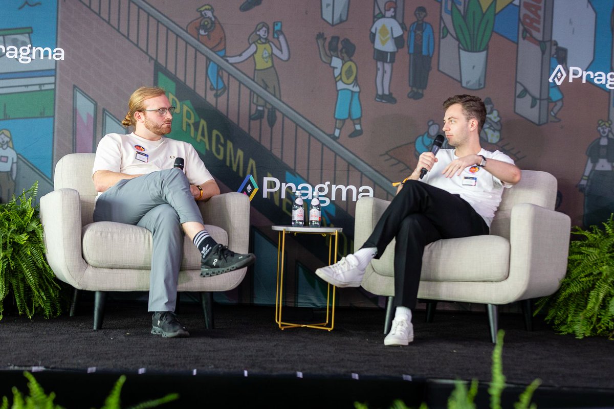 ETHGlobal's tweet photo. Against the Manhattan skyline, @ben_chain, co-founder of @Optimism and @bertcmiller, steward at Flashbots talked about the growing trend of institutions moving onchain.

They talked candidly about MEV and existing market structures, noting this moment presents an opportunity to reshape how markets operate onchain. It’s a chance to change entrenched rules toward a fairer, more balanced system.

They also explored whether these orgs will use shared chains or have their own and concluded it’ll likely be a mixed approach.