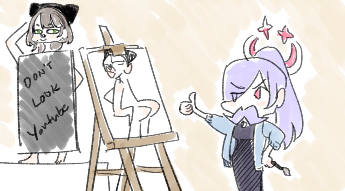 I got distracted by Ko-cone, but WE'RE LIVE!!!
<a href="/TabbyRagtan/">Tabby ⭐⛏️</a> and I are drawing totally safe for work stuff.

youtube.com/live/NvbagqkXZ…
#kokonline