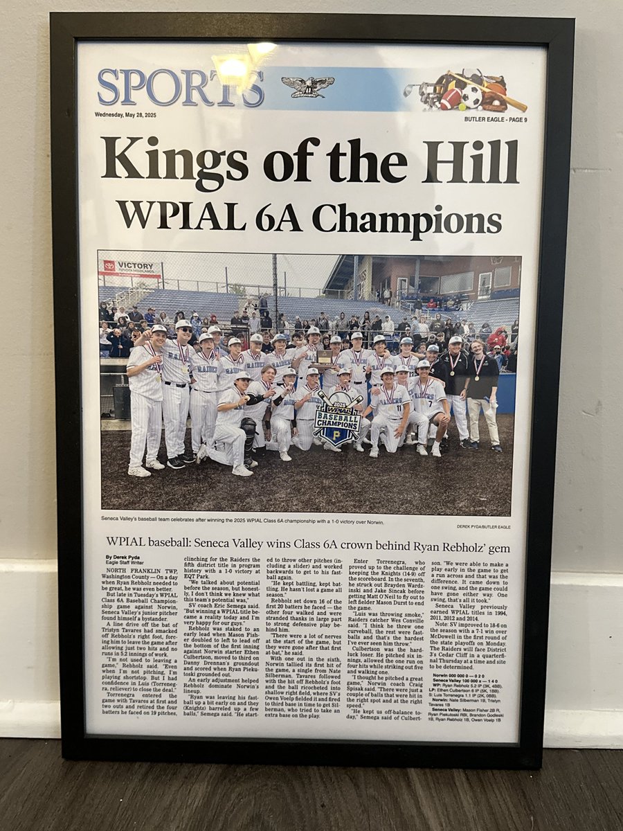 Got the team together back at BDubs Cranberry for some tasty wings and to see the new sign that will be hanging on the press box this spring.   2025 team has a place in history.