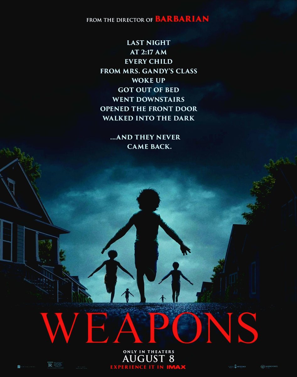 cheezecake's tweet photo. I just watched #WeaponsMovie, and wow, it was creepy, tense, and just the right kind of messed up. It had me laughing one second and holding my breath the next. https://t.co/IxycHT31Kl