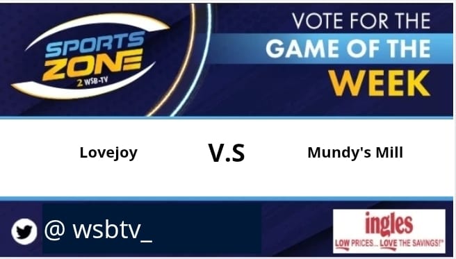 WSB-TV sports (@wsbtv_) on Twitter photo GAME of the week
<a href="/JoyWildcats/">Lovejoy High School (GA) Football</a> 🆚 <a href="/MMHSFB/">MUNDY’S MILL FOOTBALL RECRUITING</a>
Friday, August 15 @ 5:30pm.
Come support your favorite team.
Watch Here: s.id/wsb-tv
<a href="/Coach_dsmith/">Derrick Smith</a> <a href="/KelanAnderson_/">Kelan Anderson 2026</a> GAME of the week
<a href="/JoyWildcats/">Lovejoy High School (GA) Football</a> 🆚 <a href="/MMHSFB/">MUNDY’S MILL FOOTBALL RECRUITING</a>
Friday, August 15 @ 5:30pm.
Come support your favorite team.
Watch Here: s.id/wsb-tv
<a href="/Coach_dsmith/">Derrick Smith</a> <a href="/KelanAnderson_/">Kelan Anderson 2026</a>