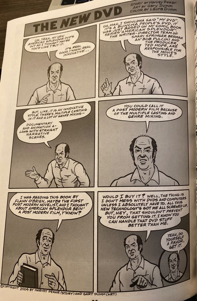 One of my favorite comic panels is the last one on this page, where Pekar pops in via inset to agree with himself.