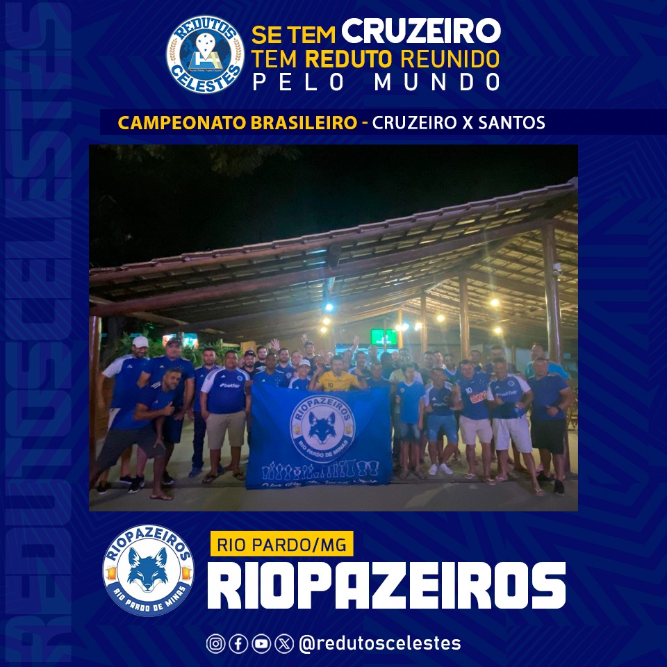 O reduto <a href="/Riopazeiros/">RIOPAZEIROS</a> se reuniu no jogo do <a href="/Cruzeiro/">Cruzeiro 🦊</a> contra o Santos pelo brasileirão.

Cruzeirenses pelo Mundo #SomosCruzeiro

#RedutosCelestes #Cruzeiro
#CampeonatoBrasileiro2025