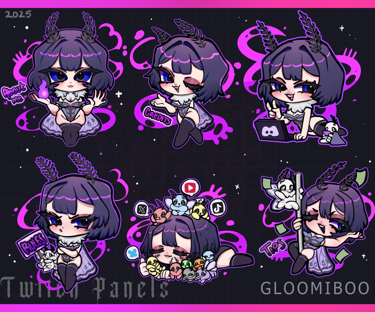 Gloomiboo's tweet photo. 🖤TWITCH PANELS🖤
OPENING A FEW SLOTS OF THESE BACK UP

Opening price is 45usd for each and 175usd for a set of four for now 
♡ &amp; ↺ appreciated https://t.co/sRMCNK4rmV