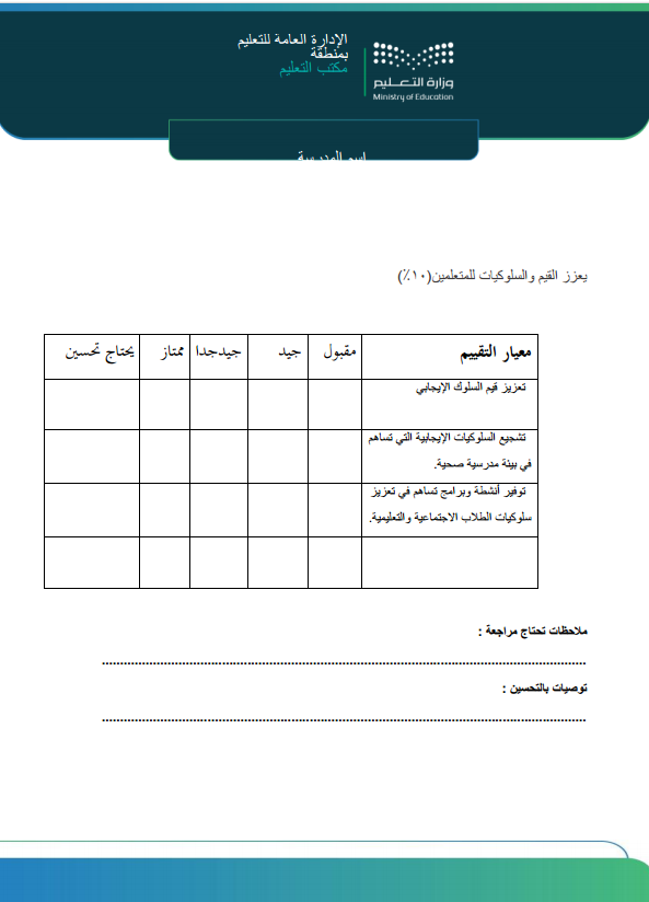سجل متابعة الأداء الوظيفي والتقييم الذاتي للموجه الطلابي salla.sa/badr-librar/ng…

يستخدم من الموجه الطلابي كتقييم ذاتي✅
يستخدم من المدير كمراجعة نصف سنوية مع الموجه✅

📌ملاحظة هامة :هذا المنتج متوفر أيضًا في 
حقيبة الموجه الطلابي لتوثيق أعماله 

salla.sa/badr-librar/Kj…