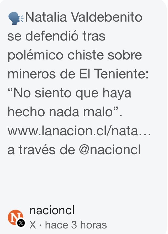 007Artemisa's tweet photo. Natalia Valdebenito es de la misma línea de Jara: mentirosa e inmisericorde. Una vez que la pillan no asume. Después por la presión del medio se disculpa en un video solo porque no le queda de otra. 
No le creo. https://t.co/CFbtAiyfuO