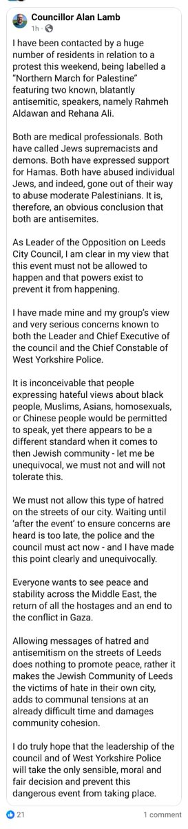 Stop the Hate - Leeds (@stophate_leeds) on Twitter photo #Leeds <a href="/WetherbyCllrs/">Councillor Alan Lamb</a> Alan Lamb is very clear that Saturday's antisemitic speaker hate-fest event must be prevented from happening.
This is an issue of racism being permitted on our streets.
#LeedsCityCouncil has adopted IHRA Definition on Antisemitism. Let's see them act now. #Leeds <a href="/WetherbyCllrs/">Councillor Alan Lamb</a> Alan Lamb is very clear that Saturday's antisemitic speaker hate-fest event must be prevented from happening.
This is an issue of racism being permitted on our streets.
#LeedsCityCouncil has adopted IHRA Definition on Antisemitism. Let's see them act now.