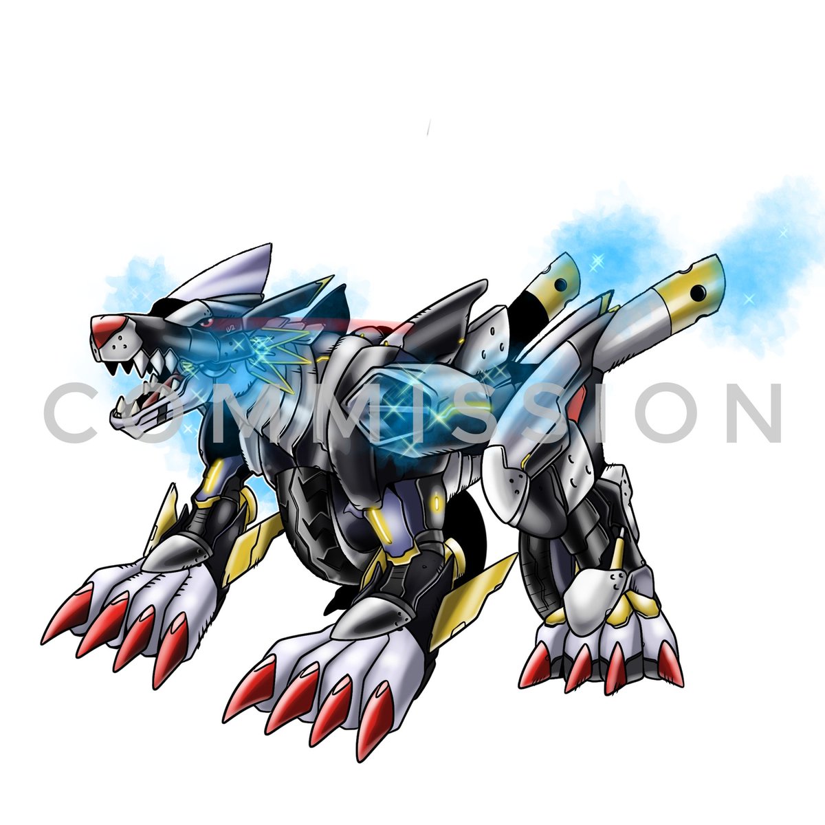 Weirdomonok's tweet photo. New Commission for @Kristen_Kreme 
Alternative Garurumon Mega and Motorbike mode 🏍
Thank you very much!
#Digimon #デジモン https://t.co/NYKA1WaAeX